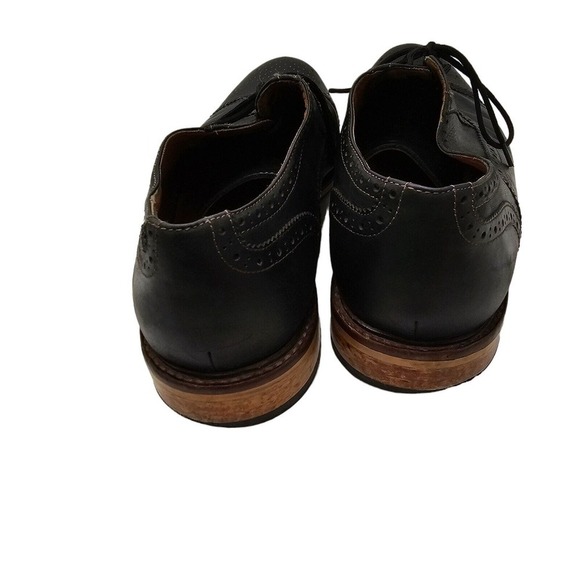 Warfield & Grand Black Shoes Mens 11 Oxford Designer Luxury Cap-Toe Wing Work main image 3